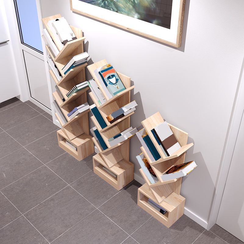 Scandinavian Bookshelf Standard Engineered Wood Closed Back Bookcase