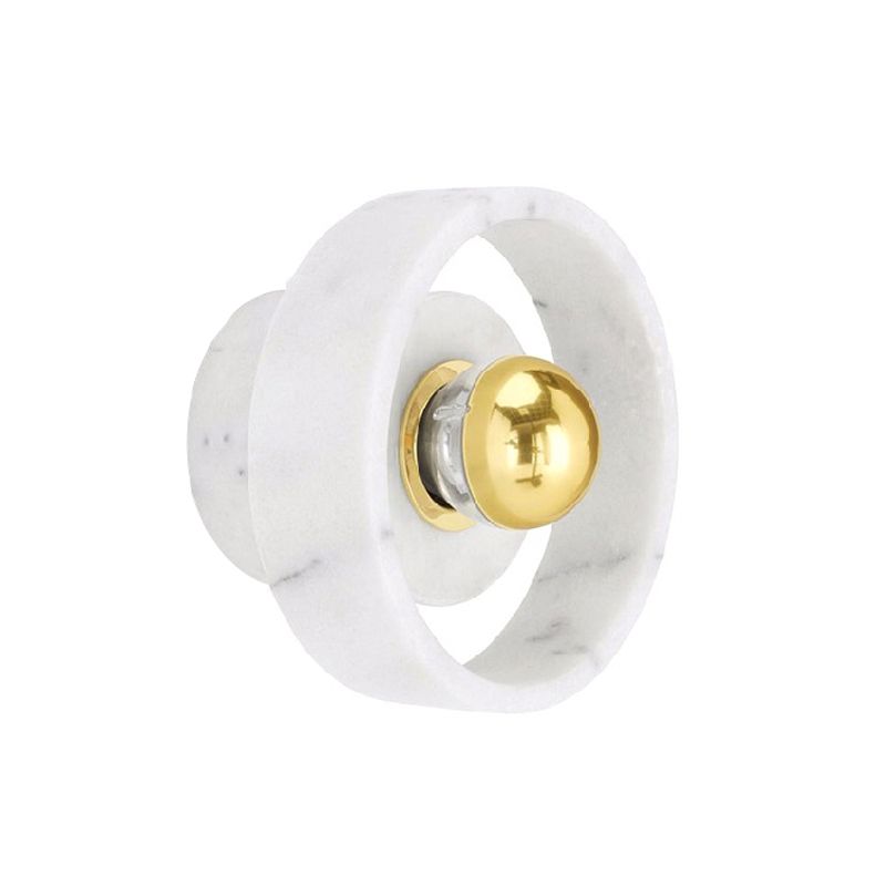 White-Gold Circle SCONCE Lighting Designer 1 bol Marble Wand gemonteerd verlichtingsarmatuur