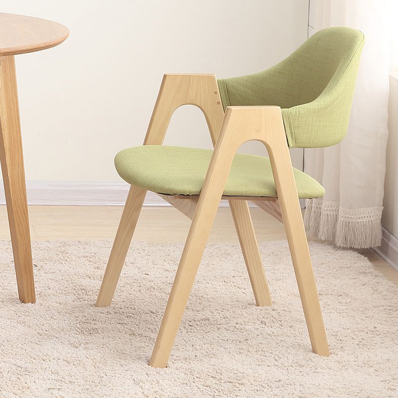 Fauteuil de salle à manger moderne, fauteuils rembourrés avec pieds en bois (Ensemble de 2)