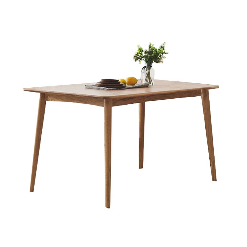 Rectangle Oak Wood Table in Nature Modern Dining Table with Wooden 4 Legs