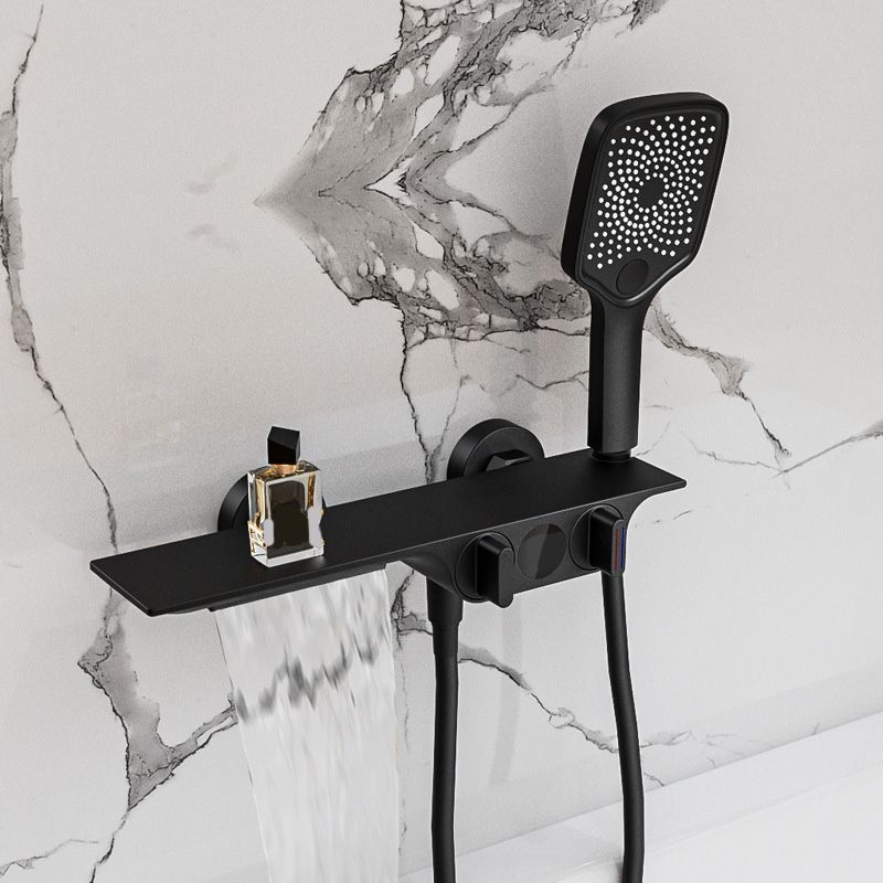 Modern Wall Mounted Faucet 2-Handle and 2-Hole Bath Faucet Trim