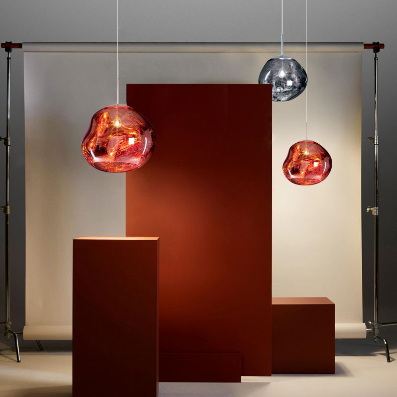 Irregular Electroplated Lava Glass Pendant Light 1 Lights Minimalist Post-modern Lighting Fixture for Restaurant Bar