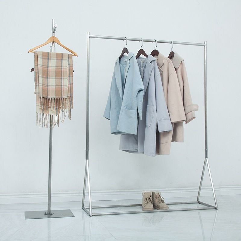 Industrial Style Coat Hanger Free Standing Stainless Steel Coat Rack