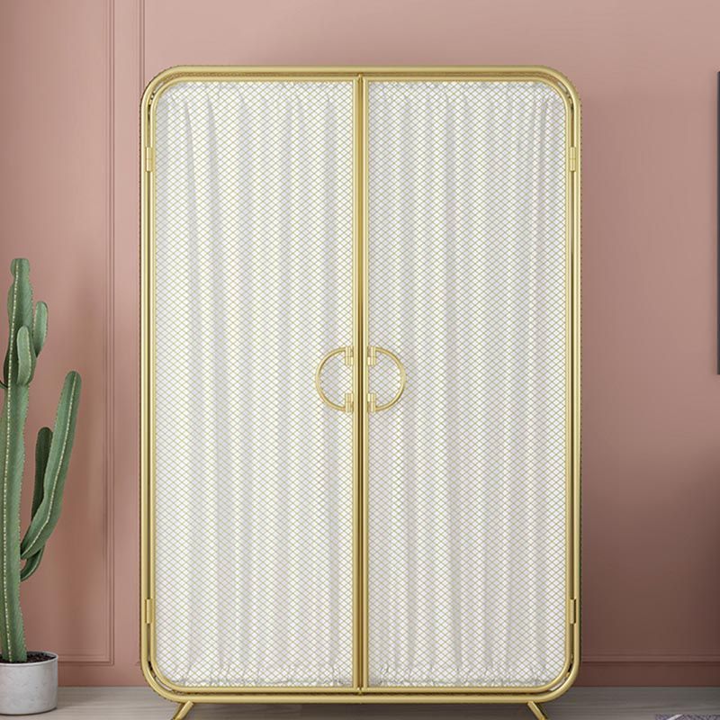 Bedroom Metal Wardrobe Industrial Style Rectangular Wardrobe Closet with Door