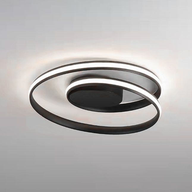 1-Light Ribbon Semi Flush Mount Lighting Modern Style Aluminum Surface Mounted Led Ceiling Light