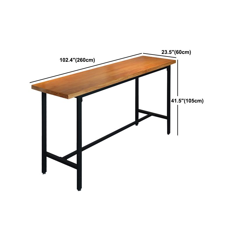 Industrial Rectangle Solid Wood Bar Table Set 1/11 Pieces Counter Table with High Stools