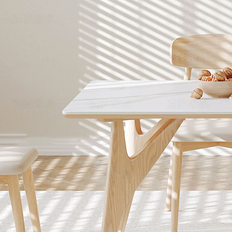 Modern Dining Table Set 1/4/7 Pieces with Wood Base Kitchen Furniture Set