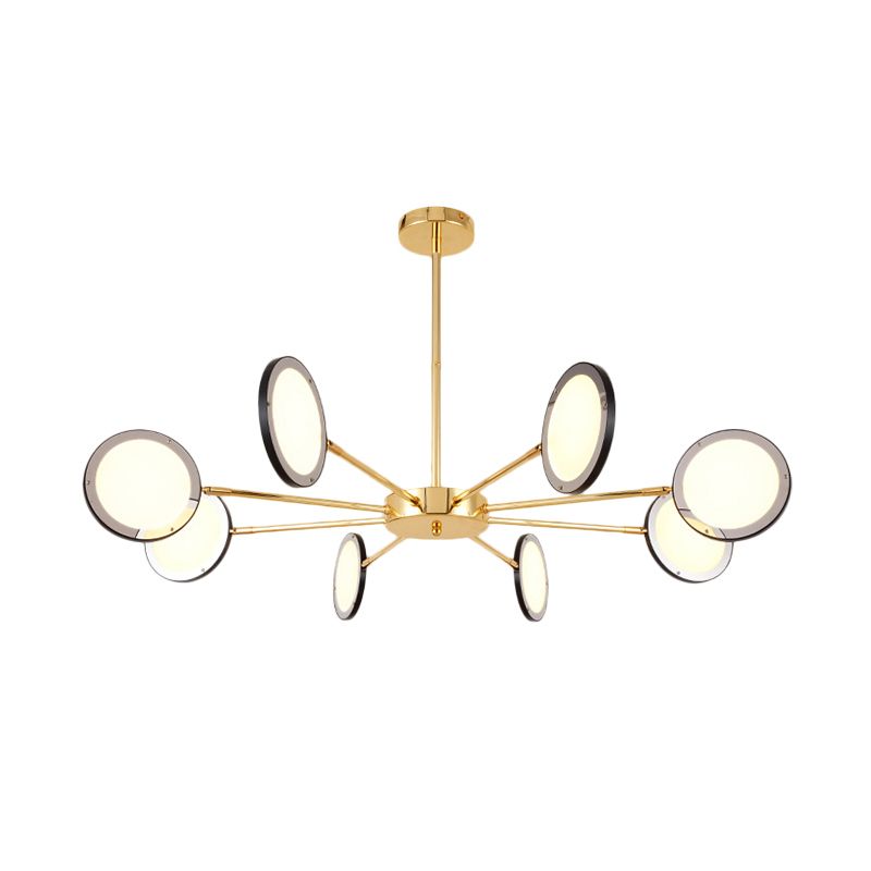Gold Sputnik sospeso a soffitto Modernismo 6/8 Luci Starburst Lampone Aione, luce calda/bianca