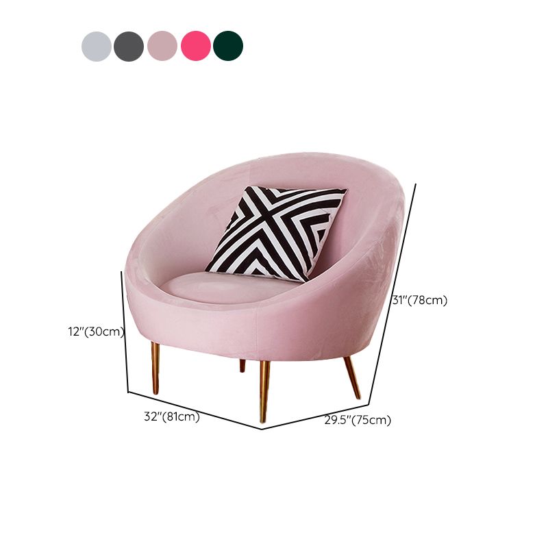 Basic Four Leg Balloon Chair Living Room Chair with Gold Tone Legs