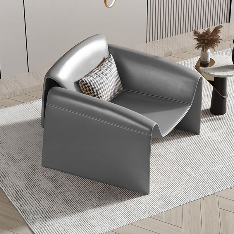 Solid Color Lounge Chair with a Headrest, Modern Accent Chair