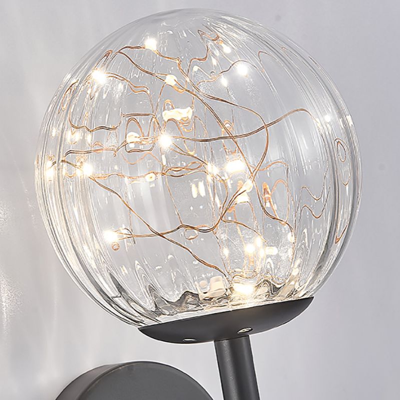 Nordic Glass Wall Light Globe Gypsophila 1 Light Wall Sconce for Bedroom