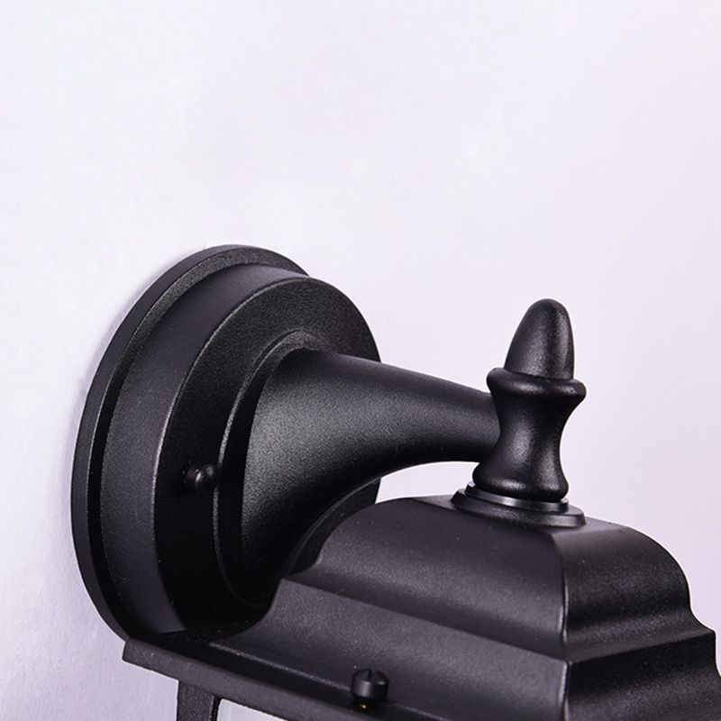 Schwarze quadratische Wandbeleuchtung minimalistische Glas Außenwandleuchten Beleuchtung