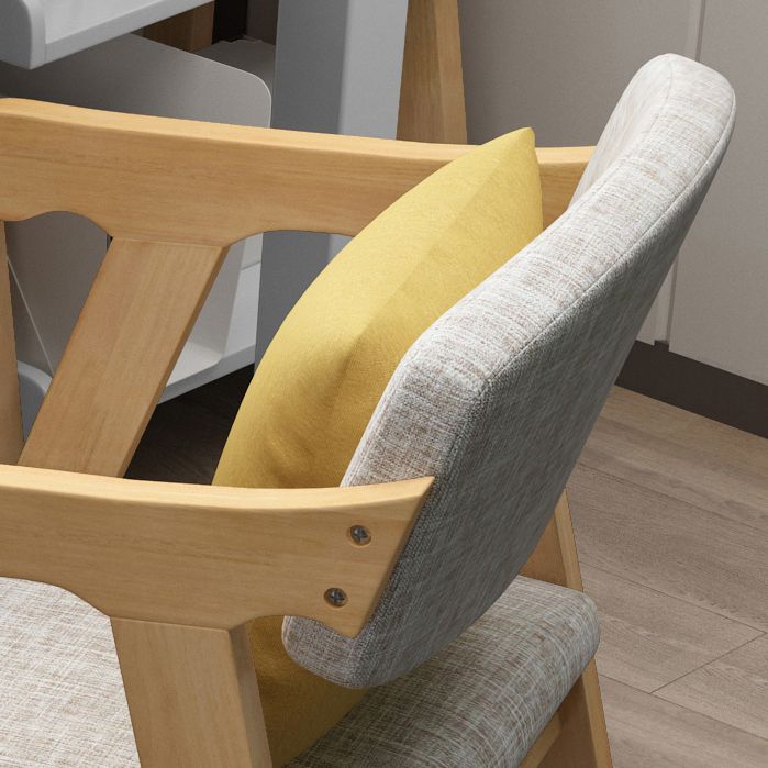 Silla de comedor con respaldo abierto, brazo tapizado, silla de comedor individual con patas de madera