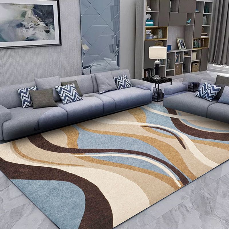 Vet Tapijt Modern Abstract Print Tapijt Wasbaar Polyester Gebied Tapijt met niet-slipachter