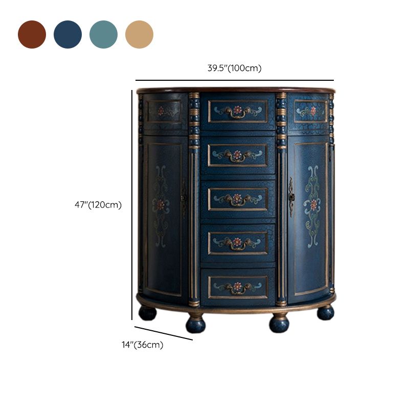 Industrial Distressed Wood Storage Cabinet 2 Doors Rectangle Accent Cabinet