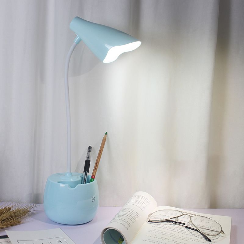 Oogcaring flexibel ganeneck bureau licht penhouder ontwerp LED USB oplaadleeslicht in blauw/roze/wit/geel