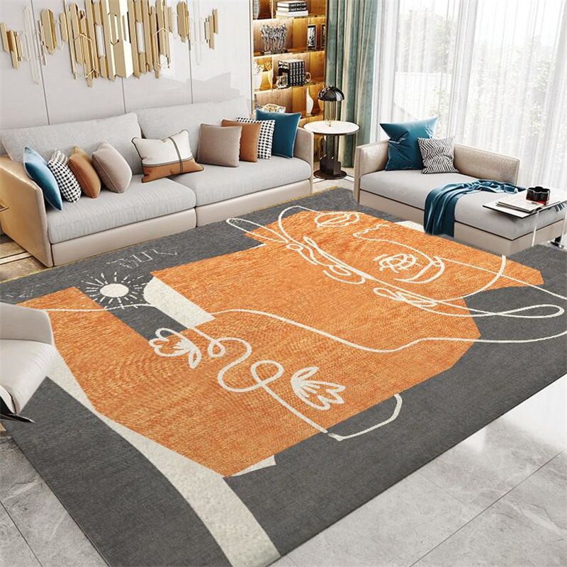 Contemporary Houndstooth Print Rug Polyester Area Carpet Stain Resistant Indoor Rug for Living Room