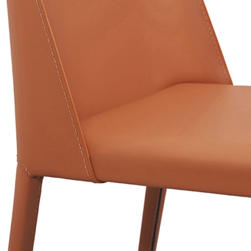 Silla auxiliar Parsons de cuero estilo diseñador con acabado mate (juego de 2)