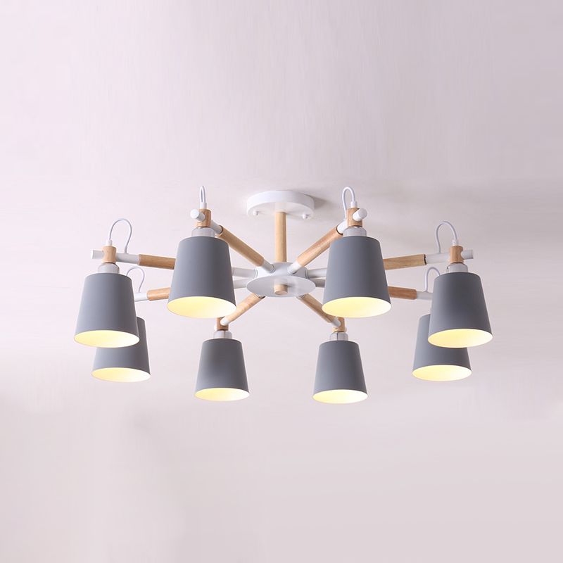 Minimalist Macaron Hanging Light Metal Hanging Chandelier for Sitting Room