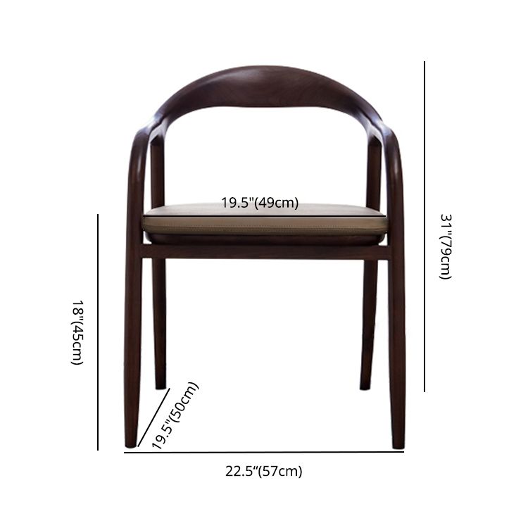 Silla de comedor minimalista con respaldo de apertura de cocina de madera maciza