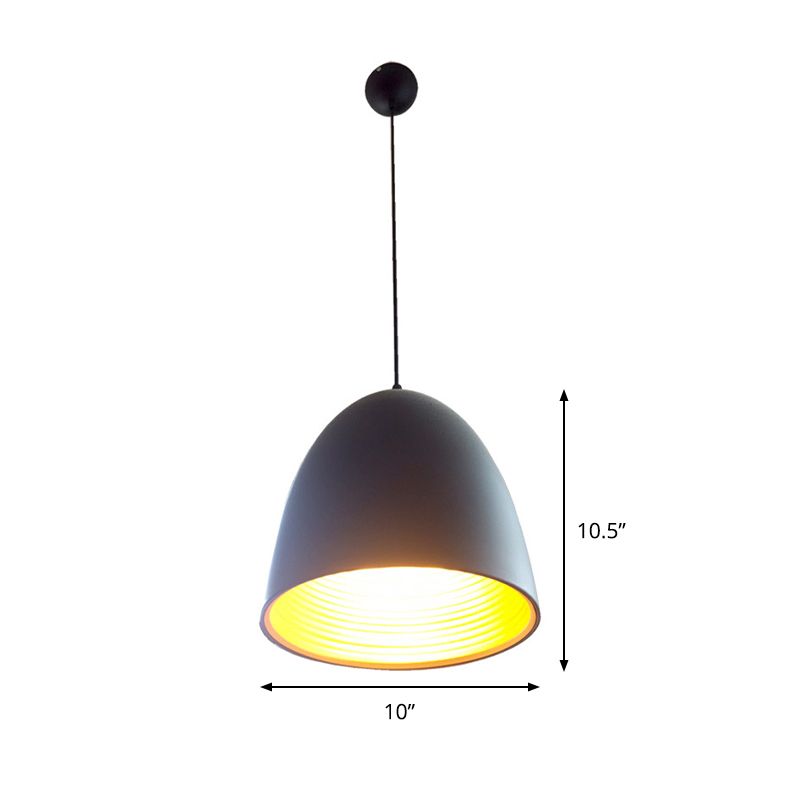 Gewölbter Anhänger leichte minimalistische Metall 1 Hell Black Hanging Lamp Kit für Restaurant
