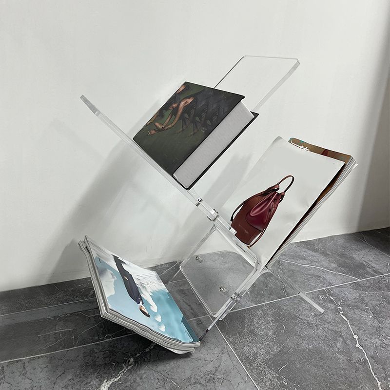 Modern Antique Finish Shelf Bookcase Acrylic Book Shelf with Shelves