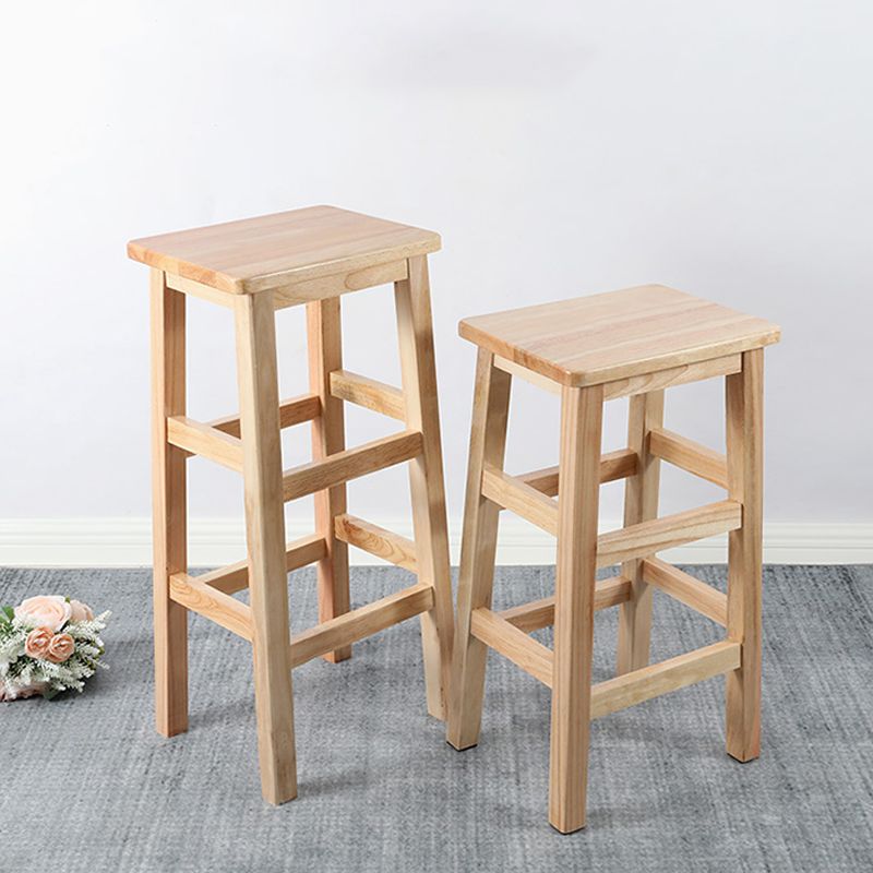 Modern Style Leather Bar Stool Rubberwood Counter Stool for Home