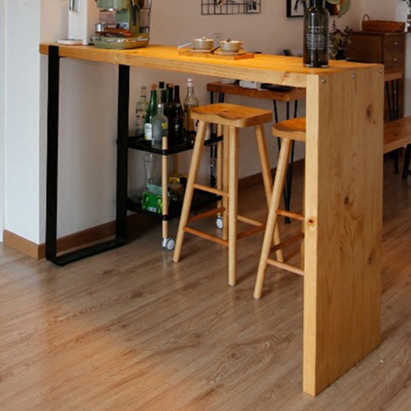 Modern Bar-height Table Solid Wood Top Bistro Pub Table for Dining Room