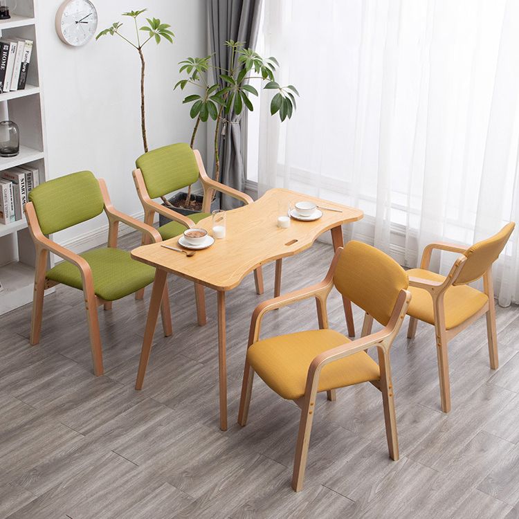 Scandinavian Home Arm Chair Wood Open Back Upholstered Dining Room Chair