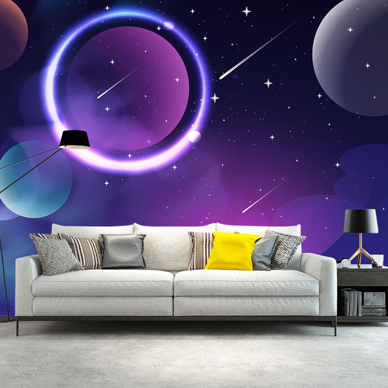 3D Art Style Kids Universe Mural Wallpaper Illustration Mildew Resistant Wall Covering