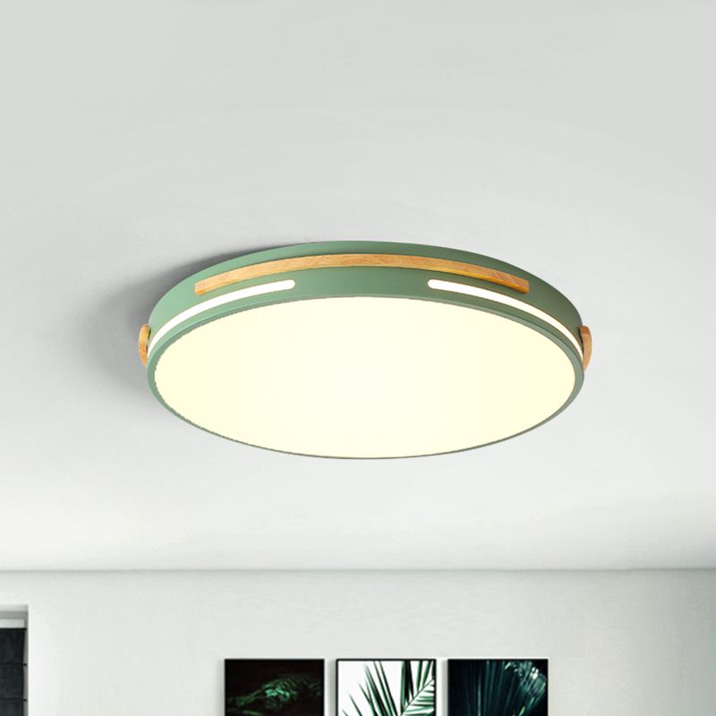 White/Green Round Flush Mount Lighting Simplicity LED Acrylic Flush Light Fixture for Living Room