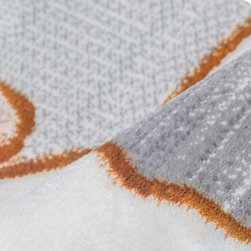 Blue Abstract Pattern Area Carpet Modern Polyester Area Rug Stain Resistant Rug for Living Room