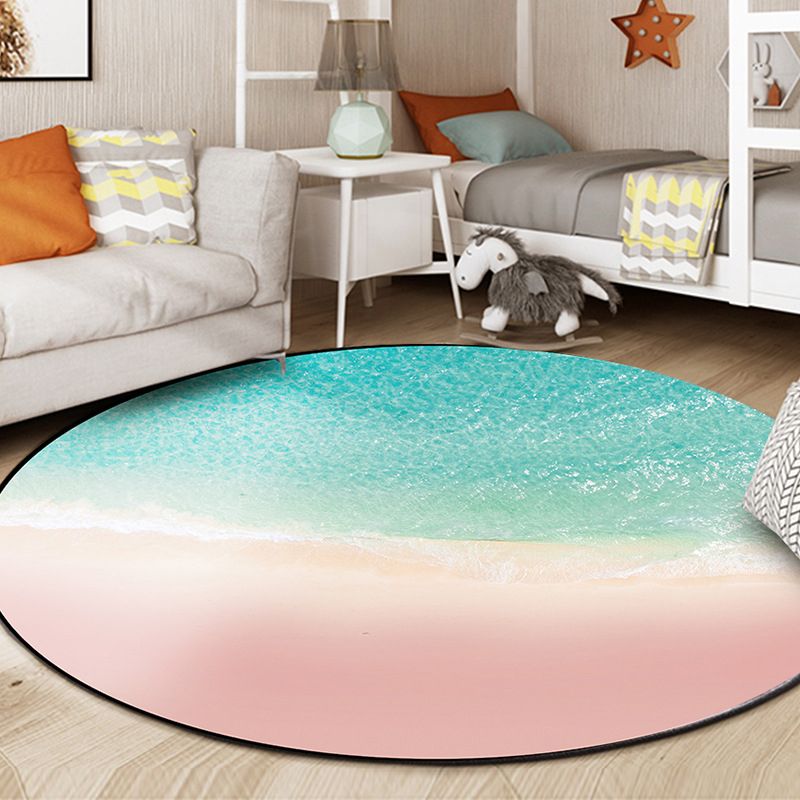 Green Modern Rug Polyester Cactus Area Rug Njon-Slip Backing Rug for Living Room