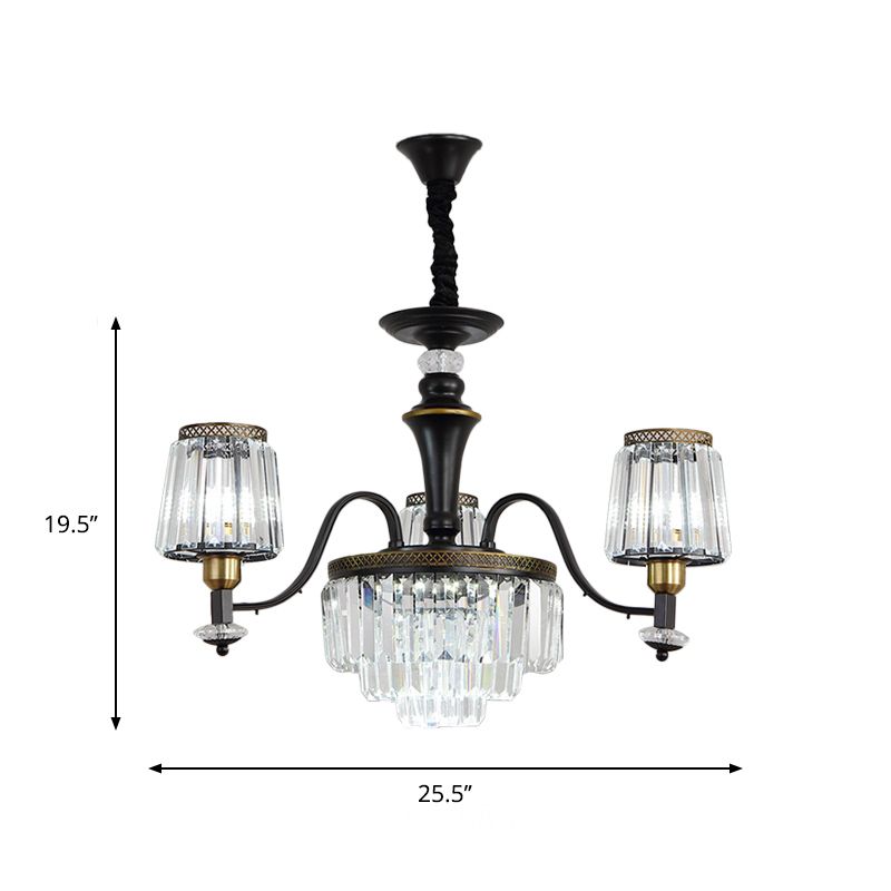 Black Black Crystal Block Vintage Light Vintage Light Vintage Lampada lampadario lampadario lampadario lampadario sala da pranzo
