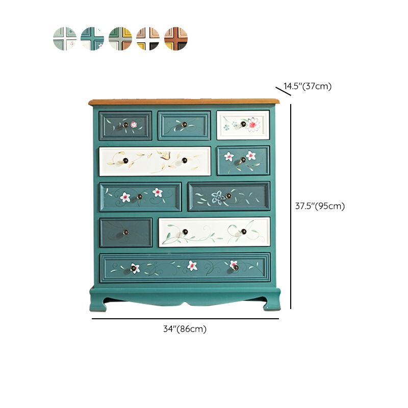 Coastal Storage Chest Dresser Wooden Dresser with Multi Drawers