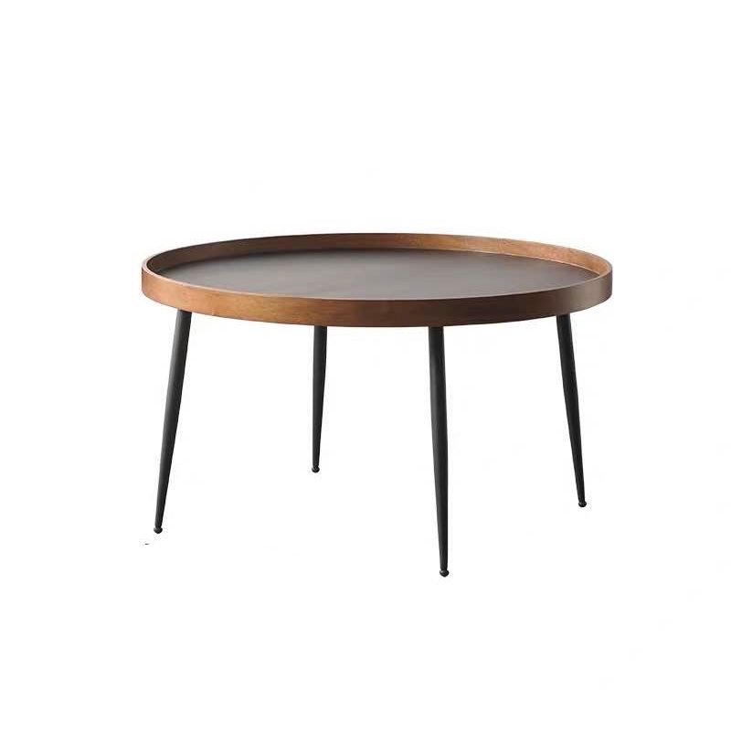 4 Legs Round Tray Top Coffee Table Contemporary Wood Coffee Table