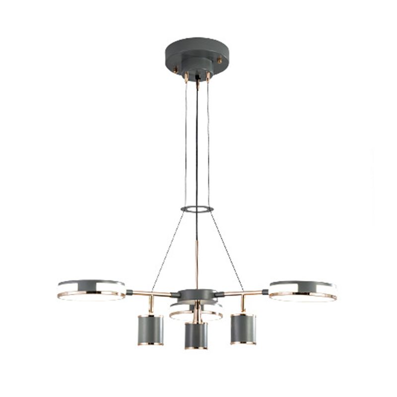 Sputnik LED Chandelier Creative Minimalist Acrylic Grey Hanging Light for Living Room