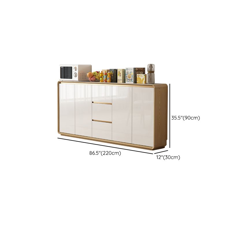 Contemporary Style Adjustable Shelving Wood Sideboard Cabinet with Cabinets and Drawers