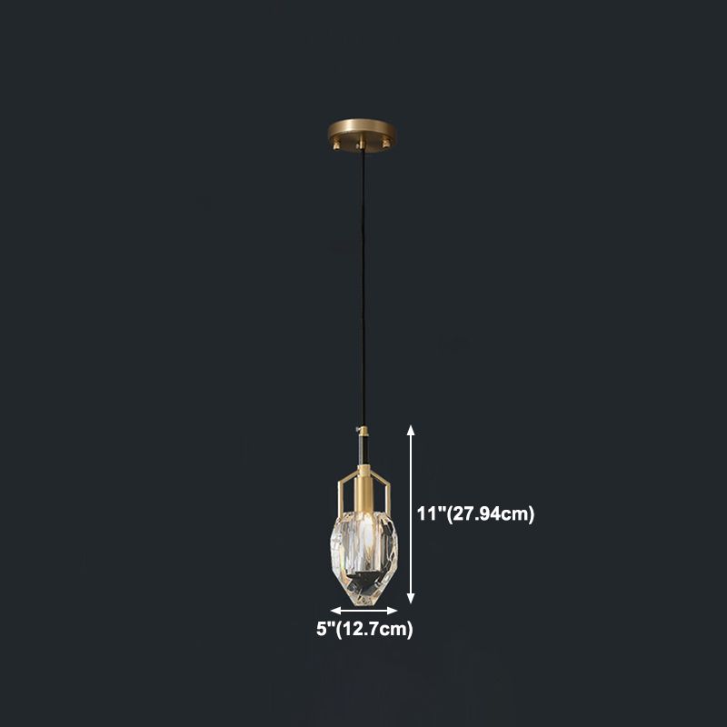 Crystal Geométric Pendant Light Modern Model Affigie Simplicité Légères suspendues 1 Lumière