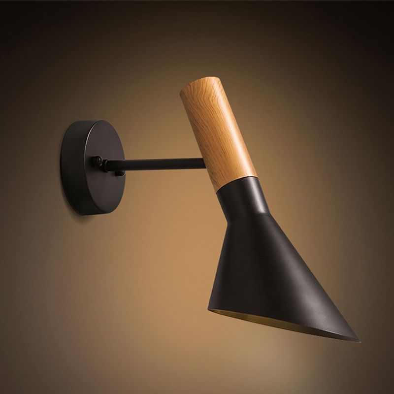 Industrial Style Hourglass Shape Wall Lamp Metal 1 Sconce Light in White/Black