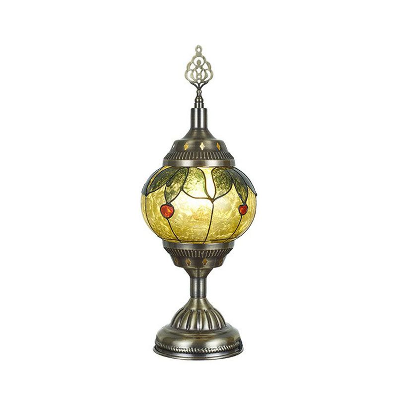 Lampe de nuit en fer en forme d'urne Éclairage de table de salle d'étude turque en bronze en bronze
