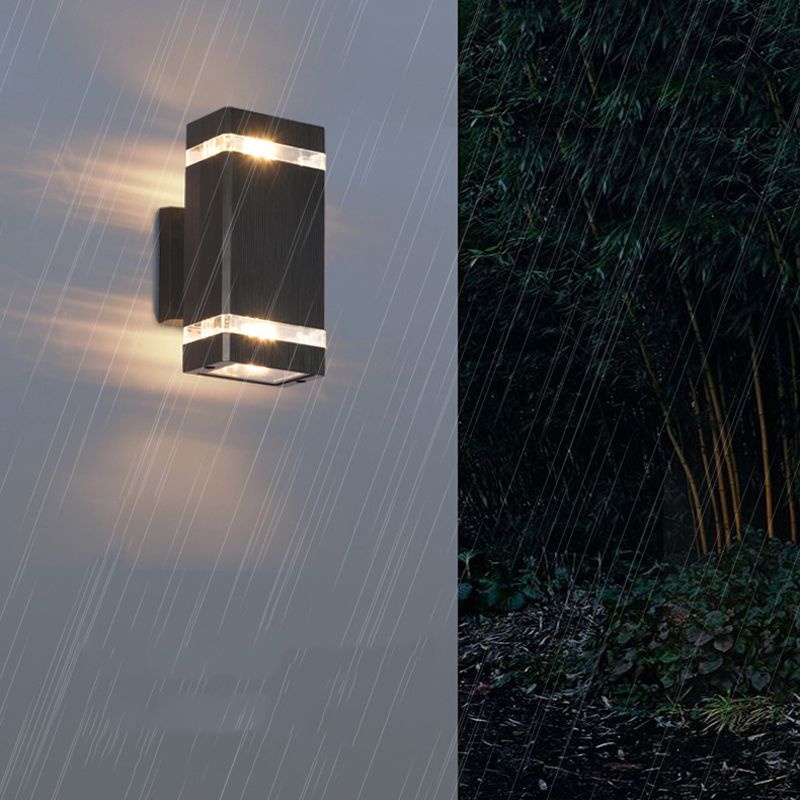 1 Light Rectangle Wall Mount Light Simplicity Plastic Wall Lamp in Black