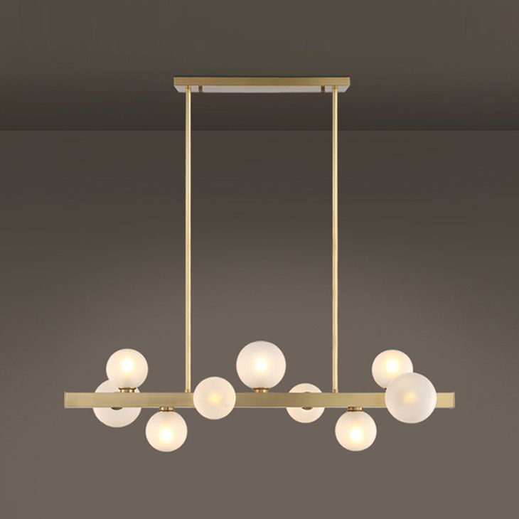 Modern Pendant Chandelier Globe Island Lighting Ideas Glass Island Ceiling Light in Gold