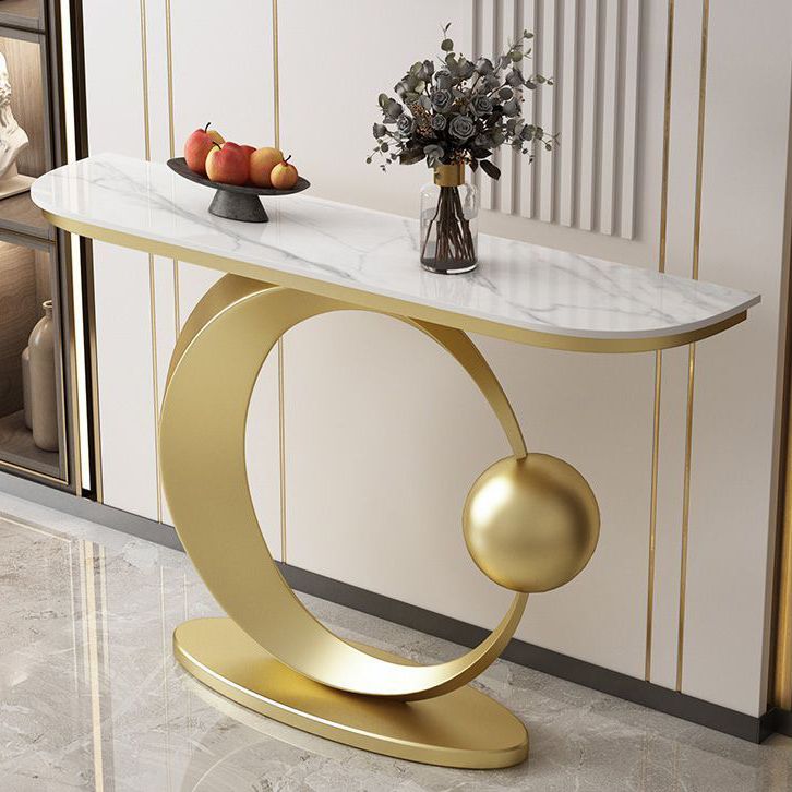 Glam Console Accent Table Antique Finish Console Sofa Table in Stone
