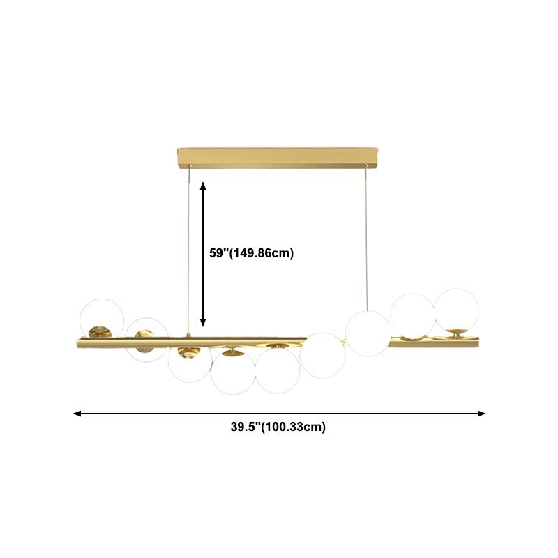 Glass Ball Shape Chandelier Light Modern Multi Lights Chandelier Light Fixture in Gold