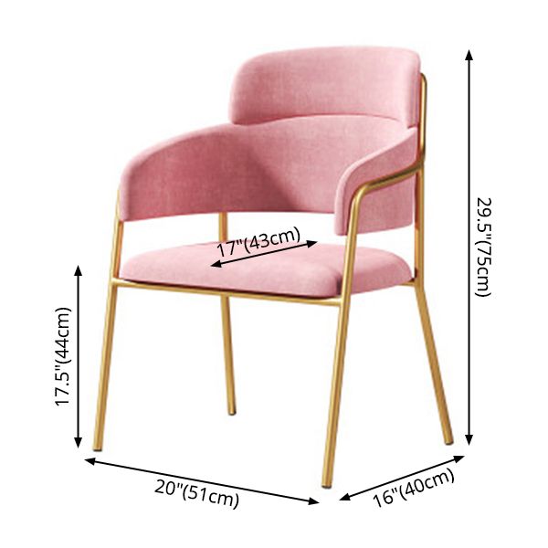 Chaise de salle à manger de cuisine en métal de style Glam, chaises latérales arrière ouvertes en cuivre