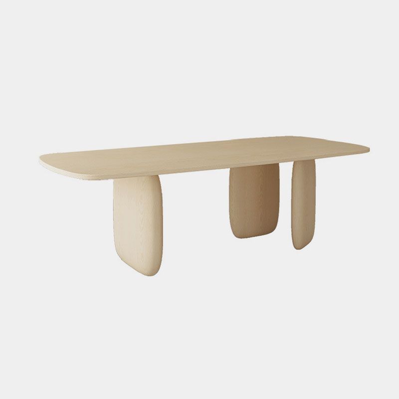 Modern Solid Wood Table for Restaurant Rectangle Dining Table with 3 Legs