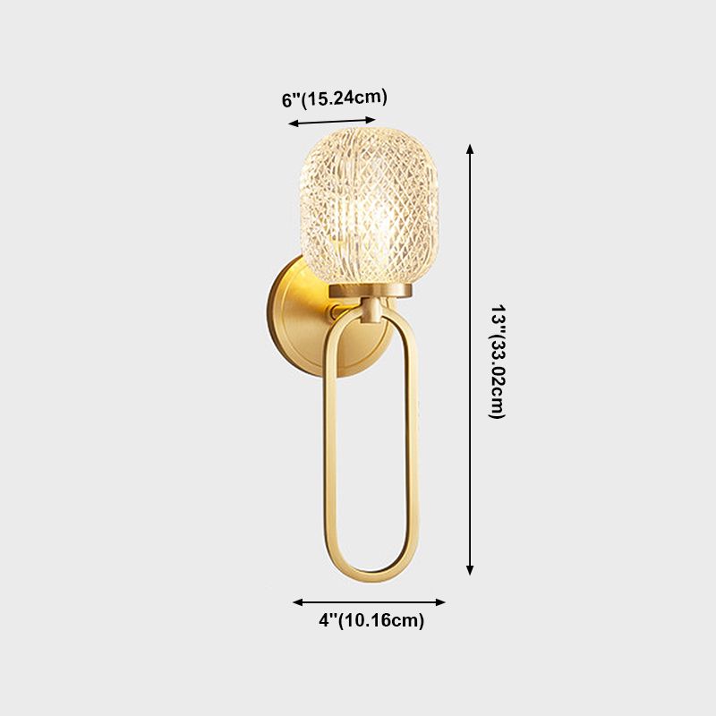 Modern Style Geometric Wall Mounted Lamps Glass 1 Light Wall Sconces in Gold
