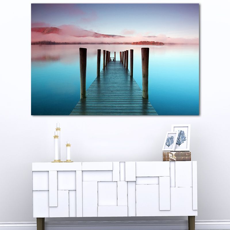 Toile de pont vers la mer, couleur Pastel, décoration murale de Style moderne pour salon