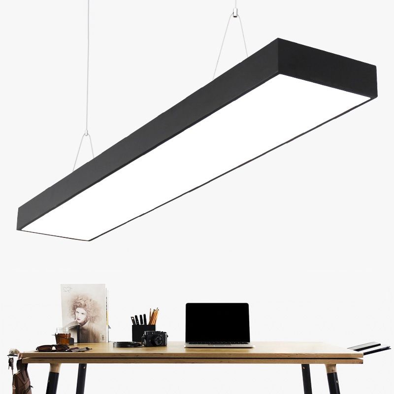 Lampes suspendues modernes avec des luminaires d'éclairage de pendentif à LED noir en acrylique pour le bureau